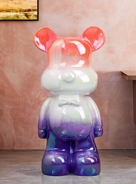 速发炫彩熊轻奢家居装饰品摆展客柜玄关酒柜件示厅儿童房