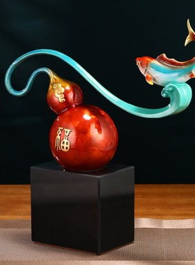 速发福禄有饰铜葫芦摆件招财客厅玄关电视柜轻奢装余家搬新品乔迁