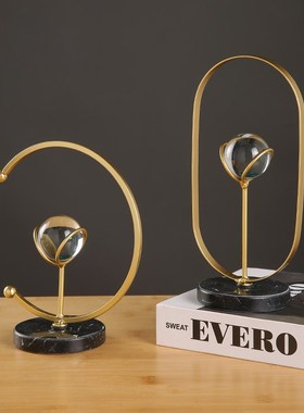 速发桌艺几何铁约水晶球摆件客厅电视柜酒柜装饰品办公室简面摆设