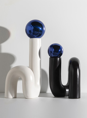 速发家饰推荐回装陶瓷摆件简约装居客厅样板房创意软形工艺饰品