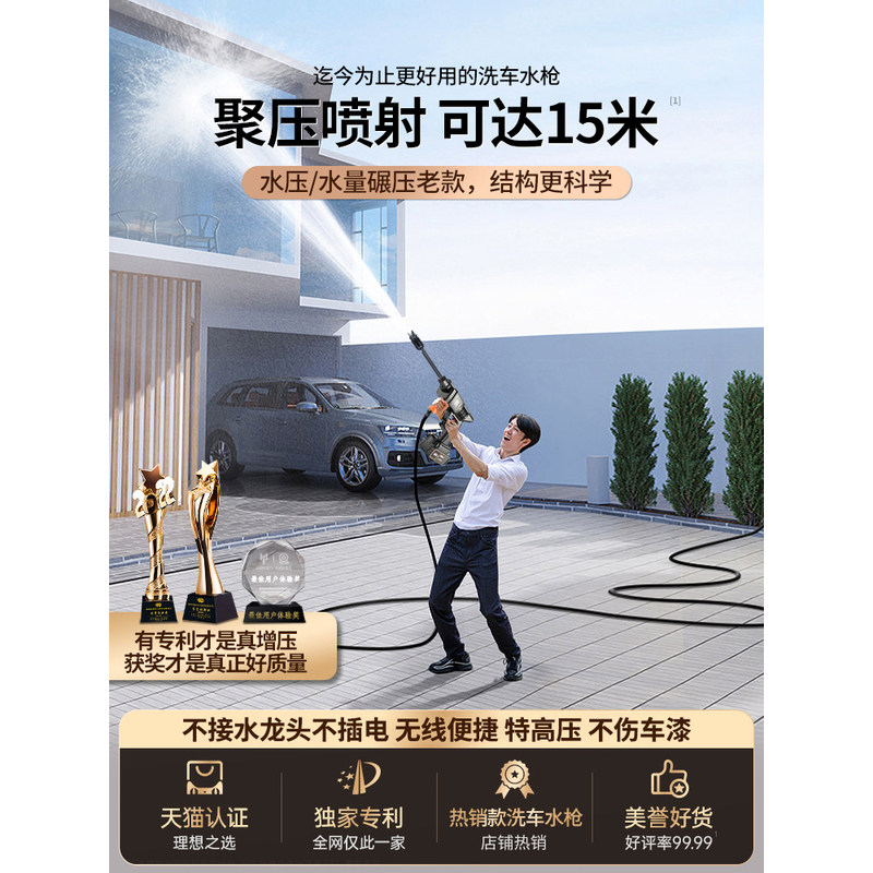 洗车机高压水枪家用强力增压水抢新型无线锂电池电动刷车洗地神器,淘宝优惠券,粉丝福利购,淘宝优惠卷