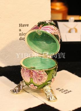 金属珐琅彩首饰盒俄罗斯蝴蝶彩蛋鸡蛋家居欧式小摆件外贸跨境礼品