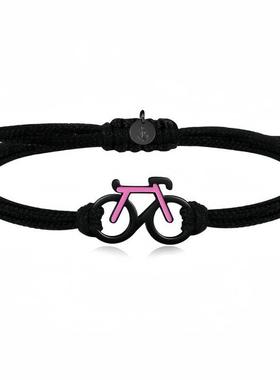 酷感与时尚黑粉配色骑行手链运动风小众独特个性配饰高级感情侣款