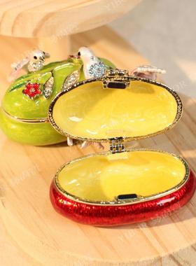 珐琅彩金属首饰盒创意家居轻奢礼品装饰小鸟盒子小摆件