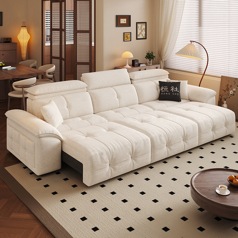 恒社雪尼尔功能电动沙发客厅大小户型家用零靠墙智能语音伸缩直排,淘宝优惠券,粉丝福利购,淘宝优惠卷