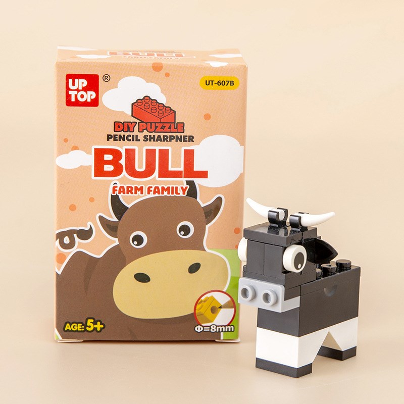 速发新款笔学生拼装卷小刀积木削笔刀幼儿园小奖品儿童削具迷你文 - 图0