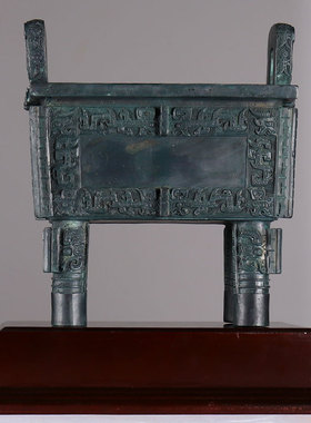 司母戊鼎摆件纯铜落地鼎青铜鼎盛千秋客厅复古办公桌展架开业礼品