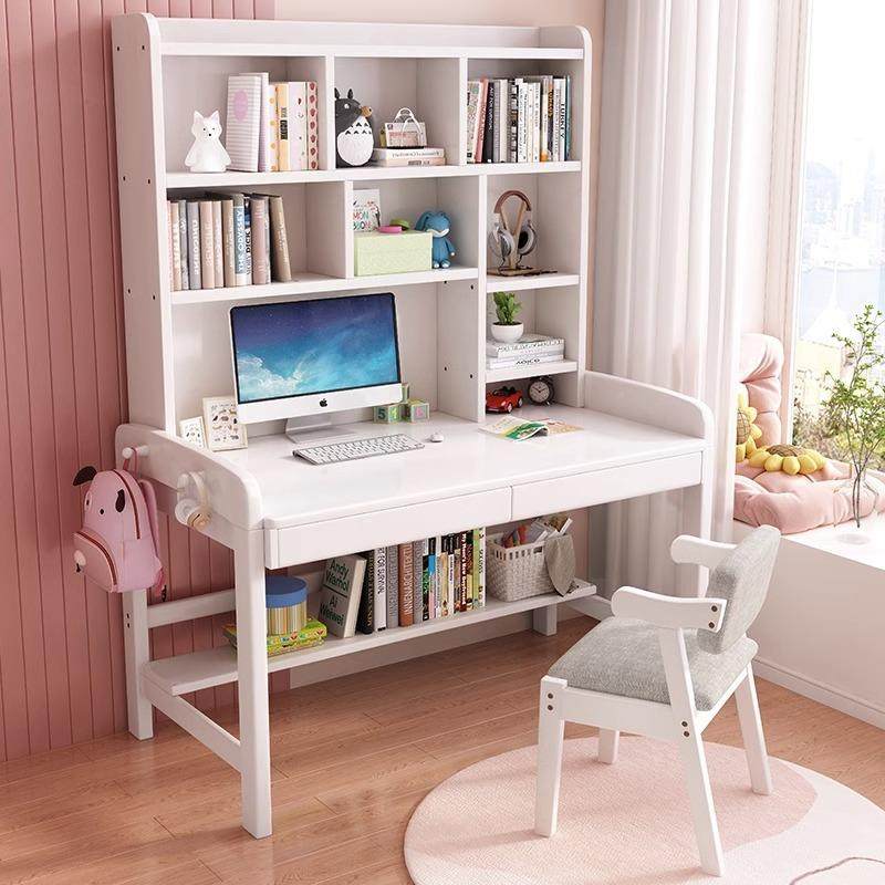 2393实童木书桌书架一体家用卧室中学生儿学桌习房书客厅办公桌电,淘宝优惠券,粉丝福利购,淘宝优惠卷