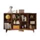 Low solid wood bookcase full wall free combination bookshelves floor-standing storage cabinet living room household storage grid cabinet