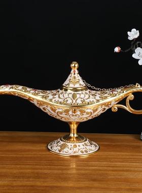 外贸礼品锌合金金属工艺品珐琅彩阿拉丁神灯装饰品商务礼品
