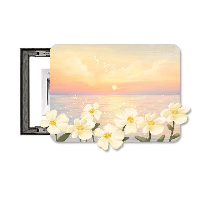 电表装饰画轻奢奶风花朵轻风配电奢箱DBX-B-1油遮挡挂箱画装饰画,淘宝优惠券,粉丝福利购,淘宝优惠卷