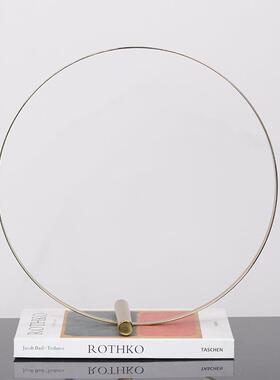 简现环代黑铸铁Q形QQE圆约摆件客厅桌面色样板