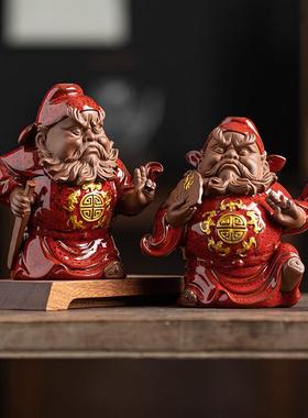 钟馗摆件天师陶瓷雕像禅意家居玄关办公室桌面中式装饰工艺品招财