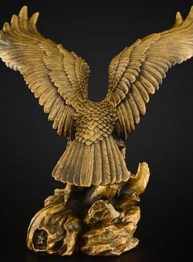 黄铜大展宏图老鹰摆件办公室雄鹰展翅大鹏展翅摆件大号铜鹰工艺品