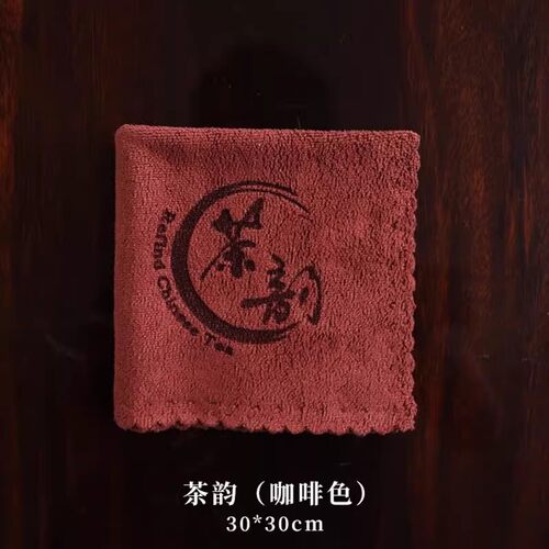 加厚吸水茶巾中式干泡巾棉麻布茶桌专用抹布高档彩绘古风茶布茶垫 - 图0