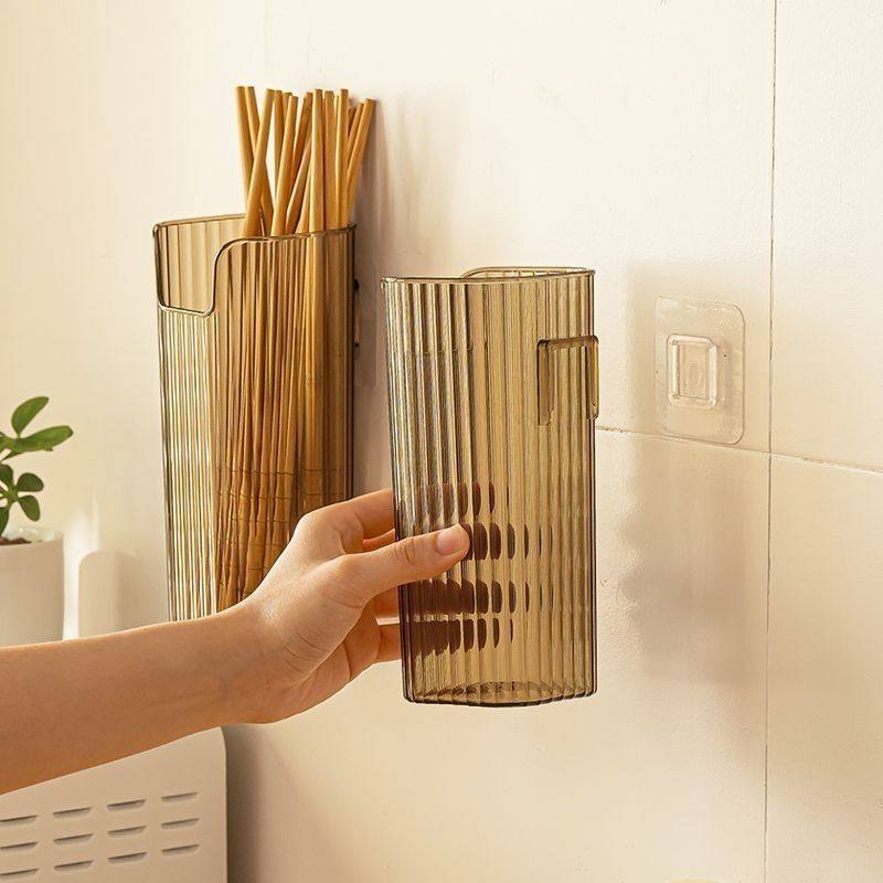 家用壁挂收纳盒挂厨房冰箱杂物吸管勺子筷子免打孔悬挂式筷子桶,淘宝优惠券,粉丝福利购,淘宝优惠卷