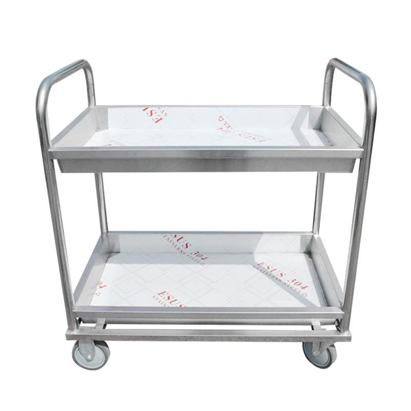 集加车厚不锈钢收餐碗车餐厅酒店商用收双层收碗传菜工具车碗碟收 - 图3