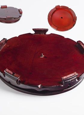 底座实木转盘金蟾酒i坛玉石压缩木质展台木质石头托架古玩盆景摆