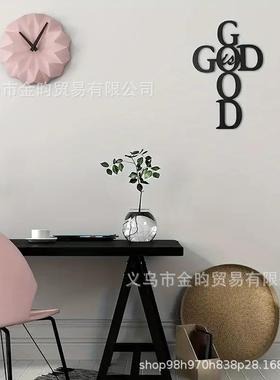 跨境新款十字架墙面装饰宗教厨房挂件家居卧室装饰铁艺字母壁饰