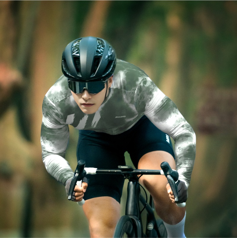 喜德盛公路车四季款自行车山地车透气速干AD-W03扎染长袖骑行服 - 图0