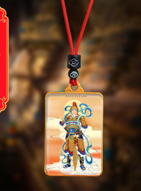 韦陀菩萨佛像挂件南无韦陀尊天菩萨吊坠唐卡项链寺庙纪念品