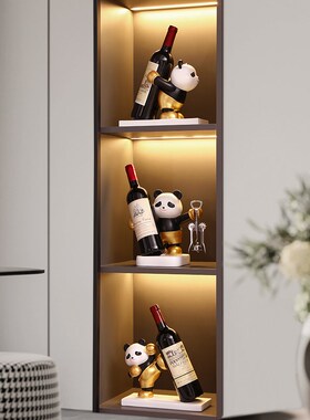 熊猫红酒架托酒柜装n饰品摆件轻奢高档客厅家居电视柜办公室高级