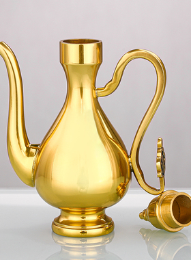 速发纯铜供神酒壶酒杯供神黄铜茶杯佛供茶壶拜台财神招财进宝佛具