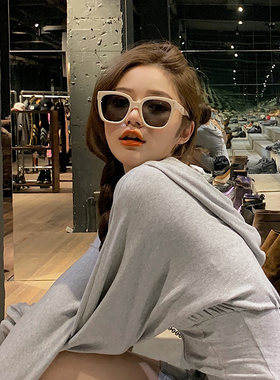 速发酷太镜2020年新形韩版潮方墨米白色防紫外线款镜大框