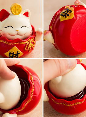 速发转运招财猫摆件办公室你位家居饰生家用品迷工可爱桌面小装饰