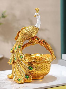 孔雀钥匙收纳玄关摆件家居饰品门口高端轻奢客厅茶几装饰乔迁礼物