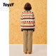 ToyzY wool blend fun jacquard lazy sweater