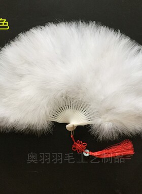 现货速发新款羽毛扇子旗袍舞蹈鹅毛毛绒汉服拍照道具漂亮的彩色羽