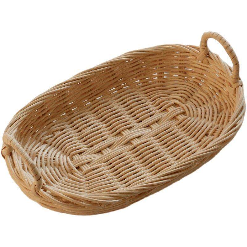 温柔食光丨日式藤材手工编织小托盘椭圆自然材质编提把手美食收纳,淘宝优惠券,粉丝福利购,淘宝优惠卷