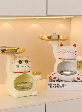 速发招财猫收关玄居摆件入户门口鞋柜新房家纳装饰品乔迁新居礼品