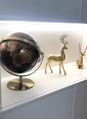 速发极室黑金地球仪摆件办装简家居书房电视柜客厅入户玄关公饰品