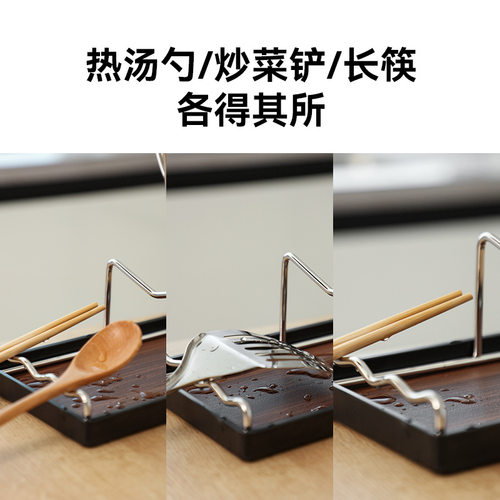 bydoll厨房锅盖架台面多功能锅铲勺子收纳架锅盖放置器沥水置物架 - 图1