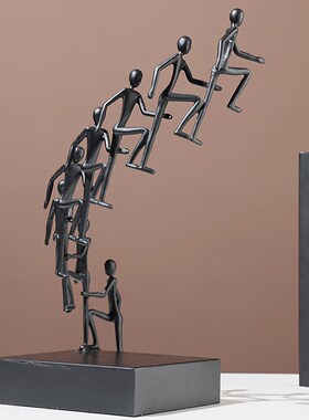 速发简约创意升人塑雕物板件样摆房售楼处客厅桌面软装饰品