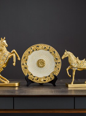 速发轻奢档高玄关隔断马摆件工艺品酒柜客厅家居装饰品办公室摆设