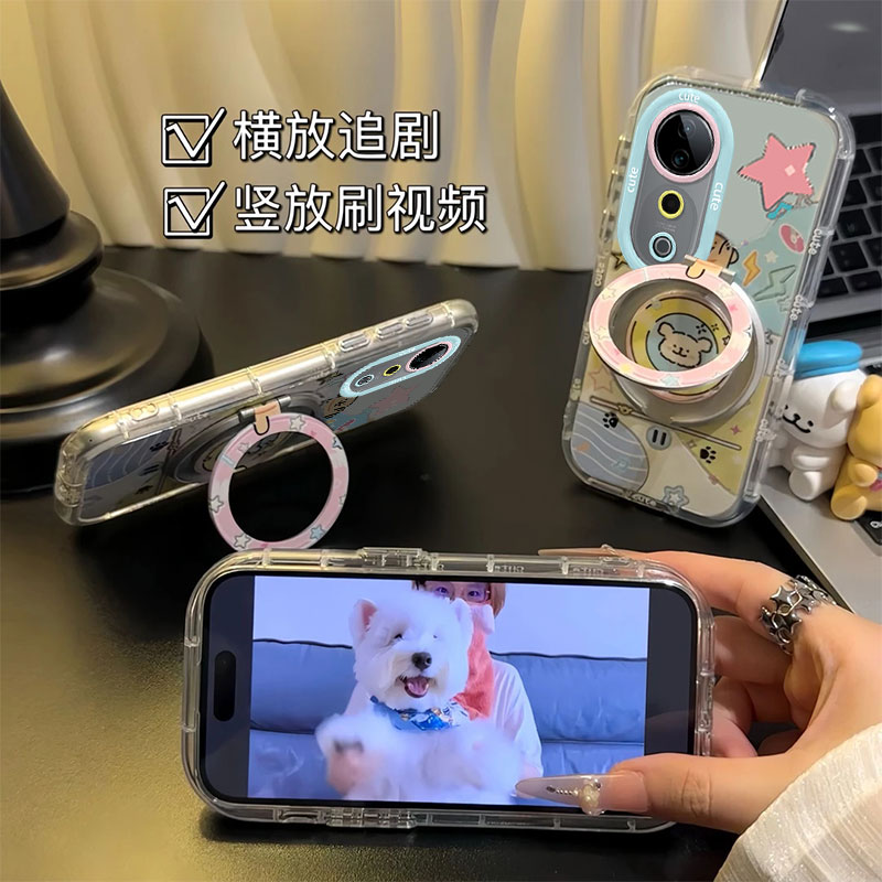 音乐小狗适用vivos30promini手机壳s20新款s19防摔s18E全包镜头s17pro可爱10E卡通16硅胶15E女12旋转支架外壳 - 图2
