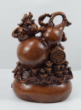 招财式纳福葫芦品中招财纳福摆件大号家居厅饰工艺客酒柜创意装饰