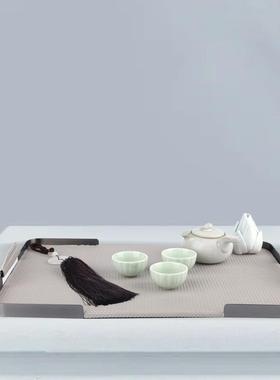 新中式客厅约置物盘简长方形样板新品托盘间店收纳酒轻奢玄盘关摆