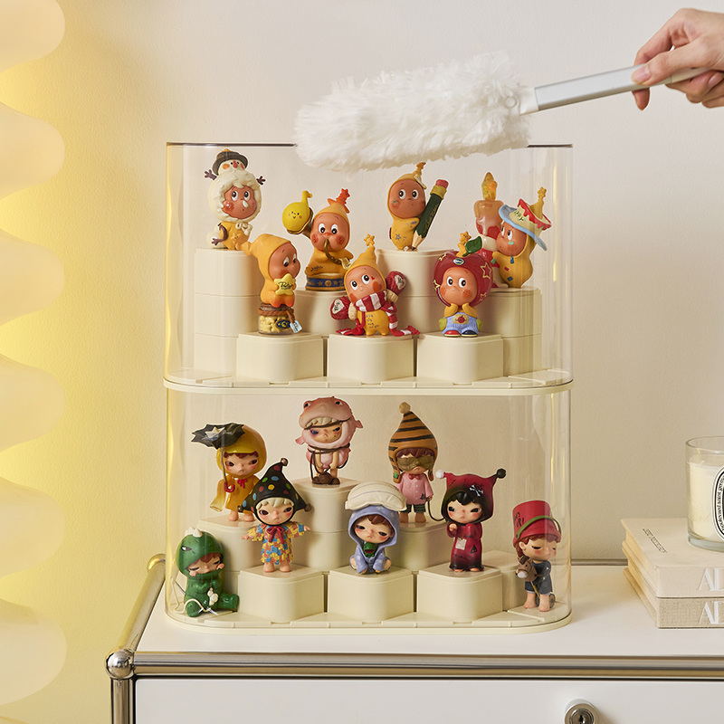 RMAX盲盒展示架收纳透明防尘亚克力手办积木展示柜泡泡玛特展示盒 - 图1