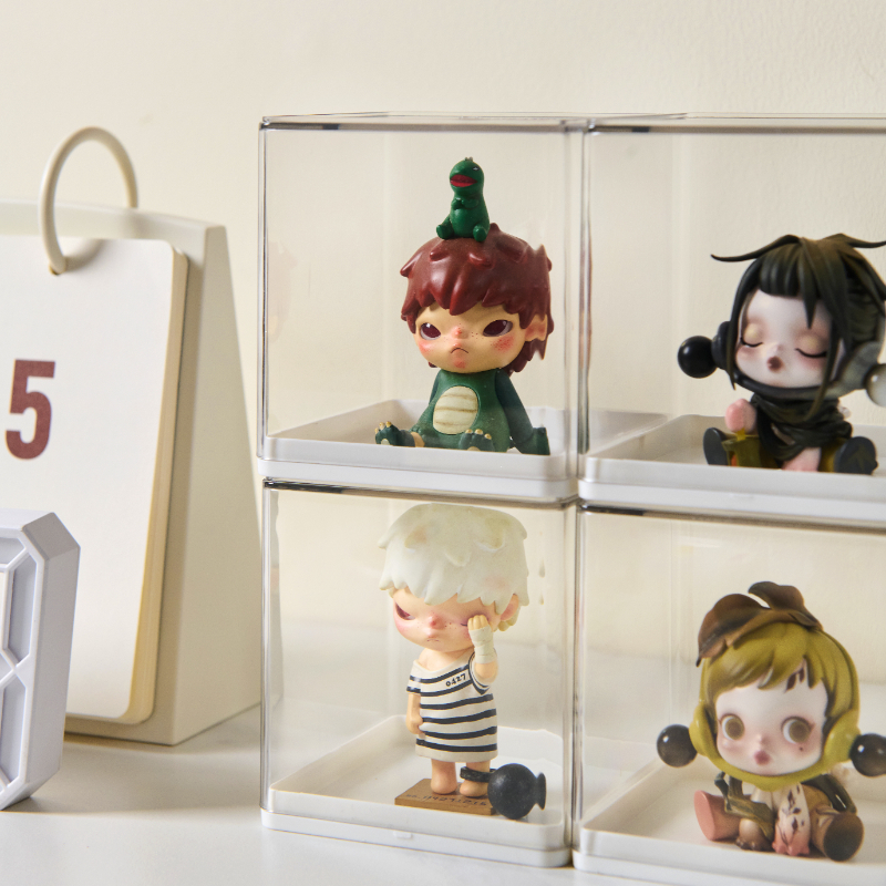 RMAX blind box figure storage box acrylic transparent labubu bubble mart single doll dustproof display cabinet