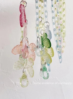 diY女挂脖AB耳机镜绳时尚口罩链