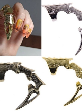 配饰夸张手指炫酷尖顶长关节戒指