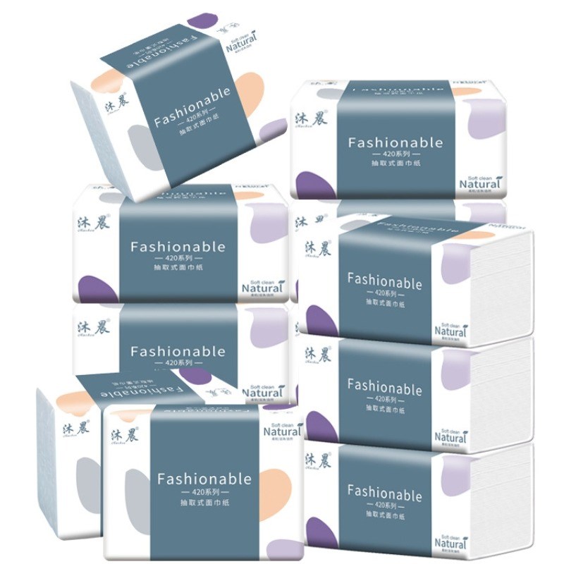 抽纸蓝色c整箱实惠装餐巾纸加厚4层大包面纸巾家用学生卫生纸 - 图3