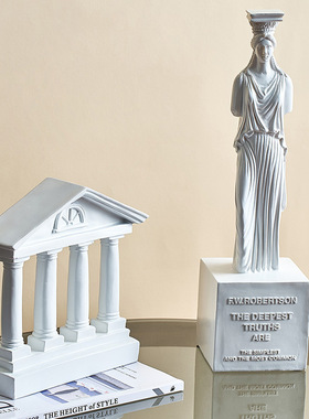 欧式罗马建筑物摆件客厅电视柜装饰品G希腊古城神庙雕塑模型罗马