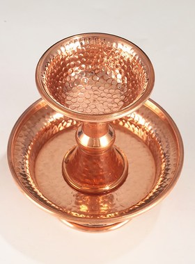 尼泊尔工艺红铜手工护法杯供水杯净水F碗纯铜圣水杯供杯紫铜大小