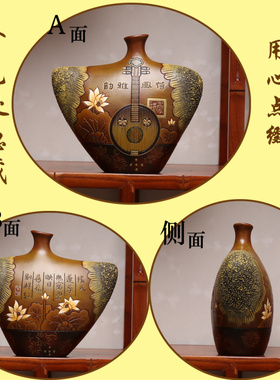 中式复古陶瓷客厅家居玄关展示隔断E柜博古架小摆件办公室装饰品