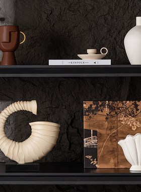 高级感复古组合软装饰品摆件中古玄关客厅餐厅侘S寂风壁龛陶瓷摆